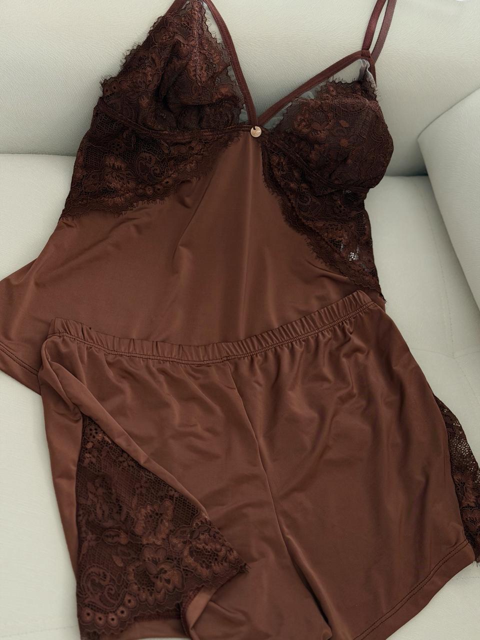 Baby Doll Renda em Cappuccino