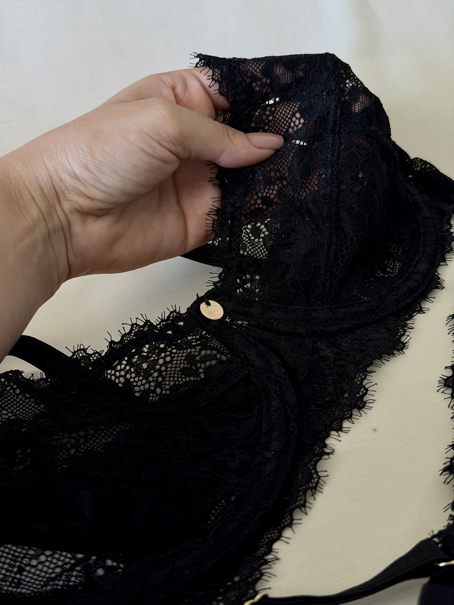 Conjunto Sensual Love na cor Preto, detalhe em renda